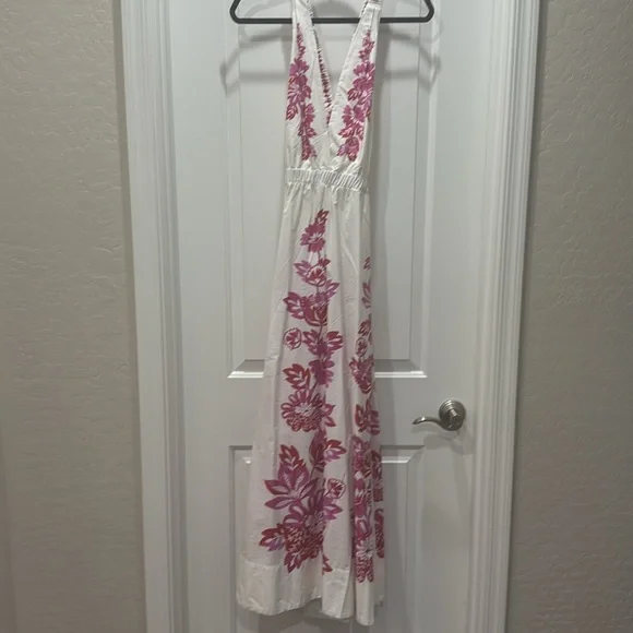 Like new Farm Rio Pink Flowerful Birds dress size L - Picture 3 of 7